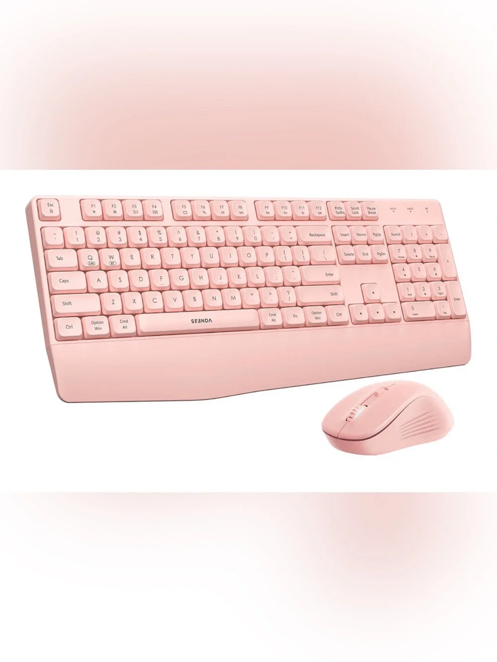 SEENDA Pink Wireless Keyboard & Mouse Set